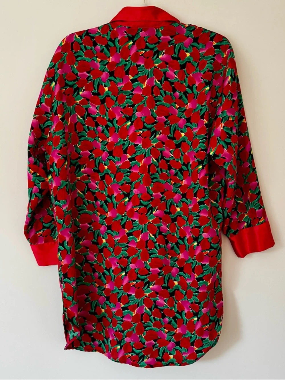 Vintage Victoria’s Secret Gold Label Double Breasted Nightgown, Red Floral – S - Picture 6 of 7